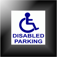 1 x Disabled Parking Sticker - Disability Car Space Sign